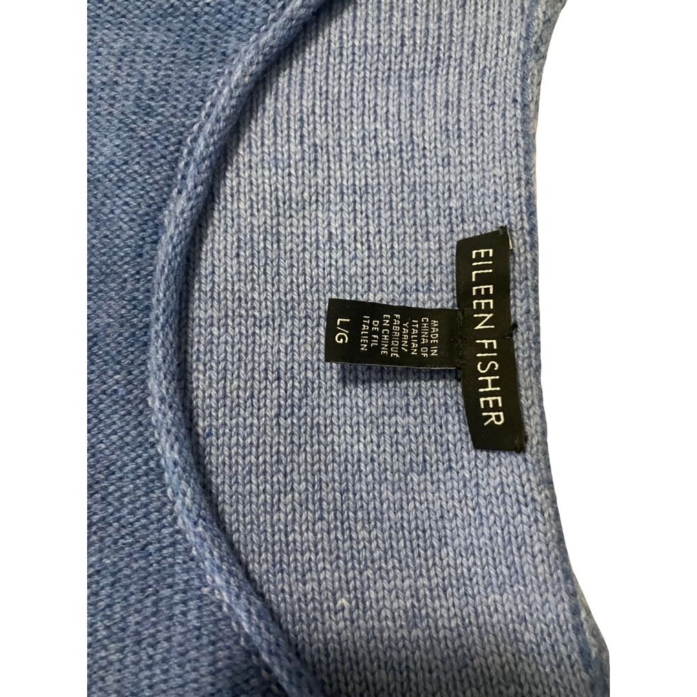 Eileen Fisher Blue Cashmere Blend Knit Sweater – Size L - Picture 6 of 7